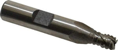 Interstate - 1/4" Diam, 5/16" LOC, 4 Flute Cobalt Roughing & Finishing Square End Mill - Uncoated, 2-1/8" OAL, 3/8" Shank Diam, Weldon Shank, 30° Helix, Non-Centercutting - Eagle Tool & Supply