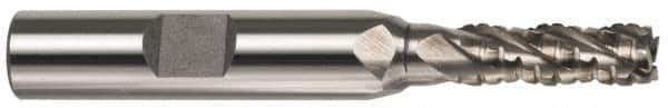 Interstate - 3/4" Diam, 1-5/8" LOC, 4 Flute Cobalt Roughing & Finishing Square End Mill - Uncoated, 3-3/4" OAL, 5/8" Shank Diam, Weldon Shank, 30° Helix, Non-Centercutting - Eagle Tool & Supply