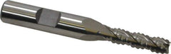 Interstate - 1/4" Diam, 7/8" LOC, 4 Flute Cobalt Roughing & Finishing Square End Mill - Uncoated, 2-11/16" OAL, 3/8" Shank Diam, Weldon Shank, 30° Helix, Non-Centercutting - Eagle Tool & Supply