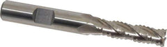 Interstate - 5/16" Diam, 1-1/8" LOC, 4 Flute Cobalt Roughing & Finishing Square End Mill - Uncoated, 2-15/16" OAL, 3/8" Shank Diam, Weldon Shank, 30° Helix, Non-Centercutting - Eagle Tool & Supply
