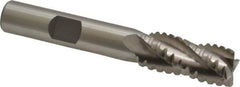 Interstate - 7/16" Diam, 1" LOC, 4 Flute Cobalt Roughing & Finishing Square End Mill - Uncoated, 2-11/16" OAL, 3/8" Shank Diam, Weldon Shank, 30° Helix, Non-Centercutting - Eagle Tool & Supply