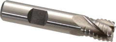 Interstate - 1/2" Diam, 5/8" LOC, 4 Flute Cobalt Roughing & Finishing Square End Mill - Uncoated, 2-5/8" OAL, 1/2" Shank Diam, Weldon Shank, 30° Helix, Non-Centercutting - Eagle Tool & Supply