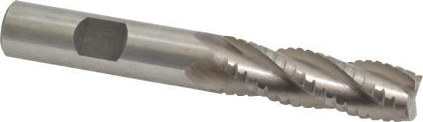 Interstate - 1/2" Diam, 1-5/8" LOC, 4 Flute Cobalt Roughing & Finishing Square End Mill - Uncoated, 3-5/8" OAL, 1/2" Shank Diam, Weldon Shank, 30° Helix, Non-Centercutting - Eagle Tool & Supply