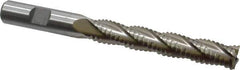 Interstate - 1/2" Diam, 3" LOC, 4 Flute Cobalt Roughing & Finishing Square End Mill - Uncoated, 5" OAL, 1/2" Shank Diam, Weldon Shank, 30° Helix, Non-Centercutting - Eagle Tool & Supply