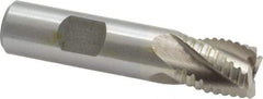 Interstate - 5/8" Diam, 3/4" LOC, 4 Flute Cobalt Roughing & Finishing Square End Mill - Uncoated, 2-7/8" OAL, 5/8" Shank Diam, Weldon Shank, 30° Helix, Non-Centercutting - Eagle Tool & Supply