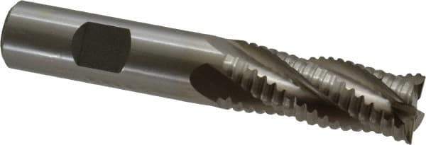 Interstate - 5/8" Diam, 1-5/8" LOC, 4 Flute Cobalt Roughing & Finishing Square End Mill - Uncoated, 3-3/4" OAL, 5/8" Shank Diam, Weldon Shank, 30° Helix, Non-Centercutting - Eagle Tool & Supply
