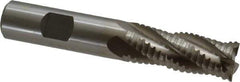 Interstate - 5/8" Diam, 1-5/8" LOC, 4 Flute Cobalt Roughing & Finishing Square End Mill - Uncoated, 3-3/4" OAL, 5/8" Shank Diam, Weldon Shank, 30° Helix, Non-Centercutting - Eagle Tool & Supply