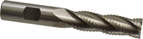 Interstate - 5/8" Diam, 2-1/8" LOC, 4 Flute Cobalt Roughing & Finishing Square End Mill - Uncoated, 4-1/4" OAL, 5/8" Shank Diam, Weldon Shank, 30° Helix, Non-Centercutting - Eagle Tool & Supply