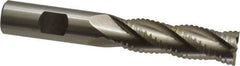Interstate - 5/8" Diam, 2-1/8" LOC, 4 Flute Cobalt Roughing & Finishing Square End Mill - Uncoated, 4-1/4" OAL, 5/8" Shank Diam, Weldon Shank, 30° Helix, Non-Centercutting - Eagle Tool & Supply