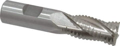 Interstate - 3/4" Diam, 1-5/8" LOC, 4 Flute Cobalt Roughing & Finishing Square End Mill - Uncoated, 3-3/4" OAL, 3/4" Shank Diam, Weldon Shank, 30° Helix, Non-Centercutting - Eagle Tool & Supply