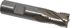 Interstate - 3/4" Diam, 1-1/4" LOC, 4 Flute Cobalt Roughing & Finishing Square End Mill - Uncoated, 3-1/2" OAL, 3/4" Shank Diam, Weldon Shank, 30° Helix, Non-Centercutting - Eagle Tool & Supply