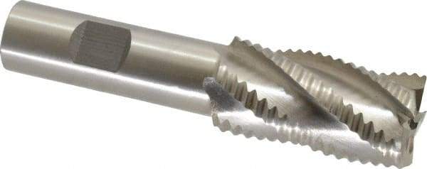 Interstate - 1" Diam, 2" LOC, 5 Flute Cobalt Roughing & Finishing Square End Mill - Uncoated, 4-1/4" OAL, 3/4" Shank Diam, Weldon Shank, 30° Helix, Non-Centercutting - Eagle Tool & Supply