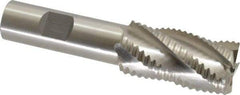 Interstate - 1" Diam, 2" LOC, 5 Flute Cobalt Roughing & Finishing Square End Mill - Uncoated, 4-1/4" OAL, 3/4" Shank Diam, Weldon Shank, 30° Helix, Non-Centercutting - Eagle Tool & Supply