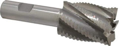 Interstate - 1-1/2" Diam, 2" LOC, 6 Flute Cobalt Roughing & Finishing Square End Mill - Uncoated, 4-1/2" OAL, 3/4" Shank Diam, Weldon Shank, 30° Helix, Non-Centercutting - Eagle Tool & Supply
