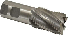 Interstate - 1-1/2" Diam, 2" LOC, 6 Flute Cobalt Roughing & Finishing Square End Mill - Uncoated, 4-1/2" OAL, 1-1/4" Shank Diam, Weldon Shank, 30° Helix, Non-Centercutting - Eagle Tool & Supply