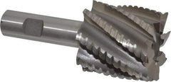 Interstate - 2" Diam, 2" LOC, 8 Flute Cobalt Roughing & Finishing Square End Mill - Uncoated, 4-1/2" OAL, 3/4" Shank Diam, Weldon Shank, 30° Helix, Non-Centercutting - Eagle Tool & Supply