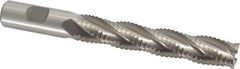 Interstate - 3/4" Diam, 4-1/8" LOC, 4 Flute Cobalt Roughing & Finishing Square End Mill - Uncoated, 6-3/8" OAL, 3/4" Shank Diam, Weldon Shank, 30° Helix, Non-Centercutting - Eagle Tool & Supply