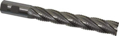 Interstate - 1" Diam, 6" LOC, 5 Flute Cobalt Roughing & Finishing Square End Mill - Uncoated, 8-1/2" OAL, 1" Shank Diam, Weldon Shank, 30° Helix, Non-Centercutting - Eagle Tool & Supply