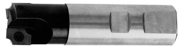 Cutting Tool Technologies - 0.12 to 0.12 Inch Cutting Radius, 1 Inch Cutter Diameter, 2 Style CV 12 Inserts, 3/4 Inch Shank Diameter, Indexable Concave Radius Cutter - 4.5 Inch Overall Length, Through Coolant - Eagle Tool & Supply
