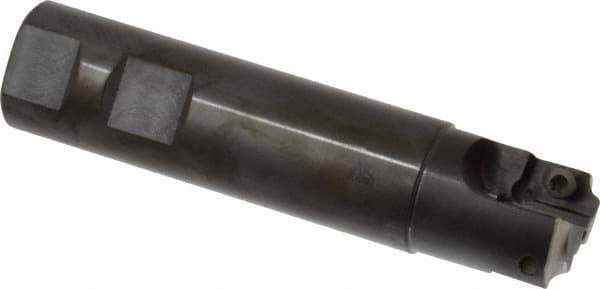 Cutting Tool Technologies - 0.12 to 0.12 Inch Cutting Radius, 1 Inch Cutter Diameter, 2 Style CV 12 Inserts, 1 Inch Shank Diameter, Indexable Concave Radius Cutter - 4.5 Inch Overall Length, Through Coolant - Eagle Tool & Supply