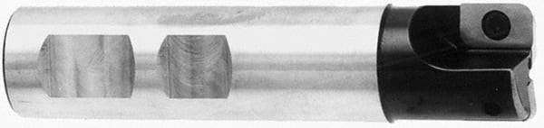 Cutting Tool Technologies - 0.14 to 0.19 Inch Cutting Radius, 1 Inch Cutter Diameter, 2 Style VX 12 Inserts, 3/4 Inch Shank Diameter, Indexable Convex Radius Cutter - 4.5 Inch Overall Length, Through Coolant - Eagle Tool & Supply