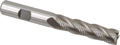 Interstate - 1/2" Diam, Fine Pitch, 2" LOC, 4 Flute Cobalt Roughing Square End Mill - Uncoated, 4" OAL, 1/2" Shank Diam, Single End - Eagle Tool & Supply