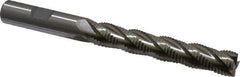 Interstate - 1/2" Diam, Fine Pitch, 3" LOC, 4 Flute Cobalt Roughing Square End Mill - Uncoated, 5" OAL, 1/2" Shank Diam, Single End - Eagle Tool & Supply