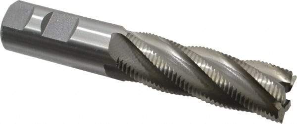 Interstate - 1" Diam, Fine Pitch, 3" LOC, 5 Flute Cobalt Roughing Square End Mill - Uncoated, 5-1/2" OAL, 1" Shank Diam, Single End - Eagle Tool & Supply