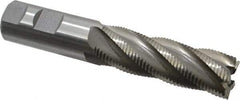 Interstate - 1" Diam, Fine Pitch, 3" LOC, 5 Flute Cobalt Roughing Square End Mill - Uncoated, 5-1/2" OAL, 1" Shank Diam, Single End - Eagle Tool & Supply