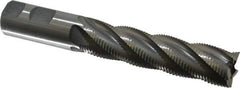 Interstate - 1" Diam, Fine Pitch, 4" LOC, 5 Flute Cobalt Roughing Square End Mill - Uncoated, 6-1/2" OAL, 1" Shank Diam, Single End - Eagle Tool & Supply