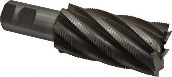 Interstate - 2" Diam, Fine Pitch, 4" LOC, 8 Flute Cobalt Roughing Square End Mill - Uncoated, 6-1/2" OAL, 1-1/4" Shank Diam, Single End - Eagle Tool & Supply