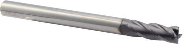Niagara Cutter - 1/2", 1-1/2" LOC, 1/2" Shank Diam, 6" OAL, 4 Flute, Solid Carbide Square End Mill - Single End, TiAlN Finish, Spiral Flute, 30° Helix, Centercutting, Right Hand Cut, Right Hand Flute, Series C430 - Eagle Tool & Supply