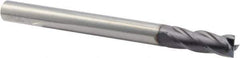 Niagara Cutter - 1/2", 1-1/2" LOC, 1/2" Shank Diam, 6" OAL, 4 Flute, Solid Carbide Square End Mill - Single End, TiAlN Finish, Spiral Flute, 30° Helix, Centercutting, Right Hand Cut, Right Hand Flute, Series C430 - Eagle Tool & Supply