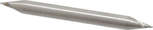 Interstate - 3/64", 1/16" LOC, 3/16" Shank Diam, 2" OAL, 2 Flute, Cobalt Square End Mill - Double End, Uncoated, Spiral Flute, 30° Helix, Centercutting, Right Hand Cut, Right Hand Flute - Eagle Tool & Supply