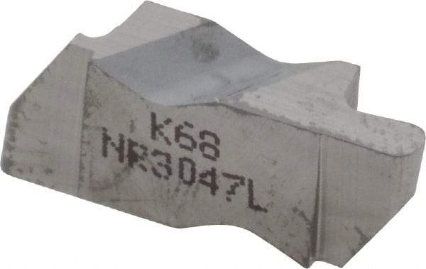 Kennametal - 3047NR Grade K68, 2.39mm Cutting Width Carbide Grooving Insert - 3.81mm Max Depth of Cut, Left Hand, 1.19mm Corner Radius, Uncoated - Eagle Tool & Supply