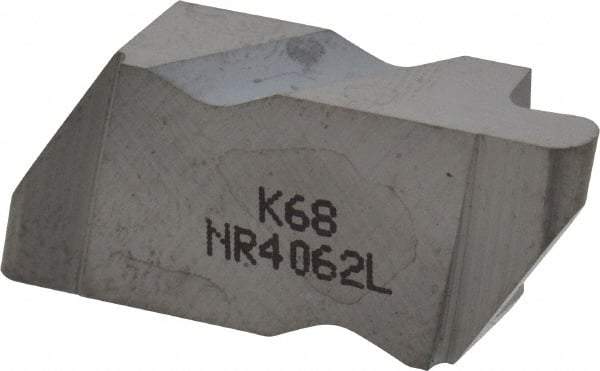 Kennametal - 4062NR Grade K68, 3.18mm Cutting Width Carbide Grooving Insert - 3.81mm Max Depth of Cut, Left Hand, 1.59mm Corner Radius, Uncoated - Eagle Tool & Supply