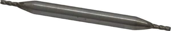 Interstate - 1/16", 3/16" LOC, 3/16" Shank Diam, 2-1/4" OAL, 4 Flute, Cobalt Square End Mill - Double End, Uncoated, Spiral Flute, Centercutting, Right Hand Cut, Right Hand Flute - Eagle Tool & Supply