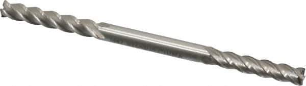 Interstate - 3/16", 1" LOC, 3/16" Shank Diam, 3-3/8" OAL, 4 Flute, Cobalt Square End Mill - Double End, Uncoated, Spiral Flute, Centercutting, Right Hand Cut, Right Hand Flute - Eagle Tool & Supply