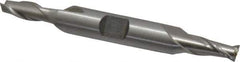 Interstate - 1/4", 1/2" LOC, 3/8" Shank Diam, 3-1/8" OAL, 2 Flute, Cobalt Square End Mill - Double End, Uncoated, Spiral Flute, Centercutting, Right Hand Cut, Right Hand Flute - Eagle Tool & Supply