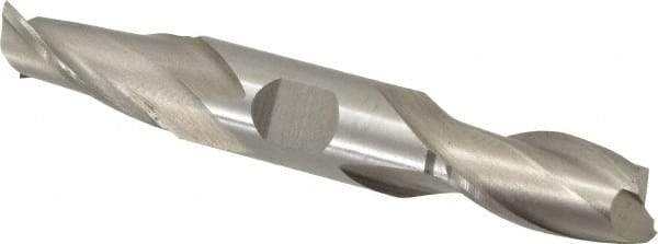 Interstate - 11/16", 1-5/16" LOC, 3/4" Shank Diam, 5" OAL, 2 Flute, Cobalt Square End Mill - Double End, Uncoated, Spiral Flute, Centercutting, Right Hand Cut, Right Hand Flute - Eagle Tool & Supply