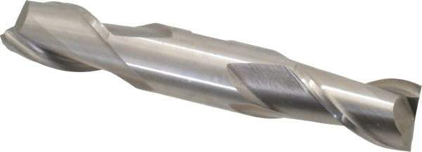 Interstate - 7/8", 1-9/16" LOC, 7/8" Shank Diam, 5-1/2" OAL, 2 Flute, Cobalt Square End Mill - Double End, Uncoated, Spiral Flute, Centercutting, Right Hand Cut, Right Hand Flute - Eagle Tool & Supply
