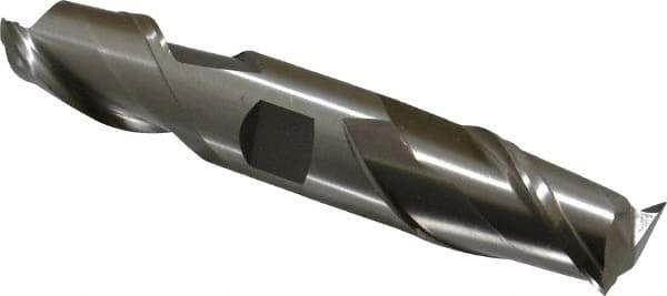 Interstate - 1", 1-5/8" LOC, 1" Shank Diam, 5-7/8" OAL, 2 Flute, Cobalt Square End Mill - Double End, Uncoated, Spiral Flute, Centercutting, Right Hand Cut, Right Hand Flute - Eagle Tool & Supply