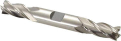 Interstate - 15/32", 1" LOC, 1/2" Shank Diam, 4-1/8" OAL, 4 Flute, Cobalt Square End Mill - Double End, Uncoated, Spiral Flute, Centercutting, Right Hand Cut, Right Hand Flute - Eagle Tool & Supply