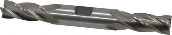 Interstate - 9/16", 1-3/8" LOC, 5/8" Shank Diam, 5" OAL, 4 Flute, Cobalt Square End Mill - Double End, Uncoated, Spiral Flute, Centercutting, Right Hand Cut, Right Hand Flute - Eagle Tool & Supply