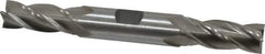 Interstate - 9/16", 1-3/8" LOC, 5/8" Shank Diam, 5" OAL, 4 Flute, Cobalt Square End Mill - Double End, Uncoated, Spiral Flute, Centercutting, Right Hand Cut, Right Hand Flute - Eagle Tool & Supply