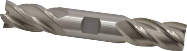 Interstate - 1", 1-7/8" LOC, 1" Shank Diam, 6-3/8" OAL, 4 Flute, Cobalt Square End Mill - Double End, Uncoated, Spiral Flute, Centercutting, Right Hand Cut, Right Hand Flute - Eagle Tool & Supply