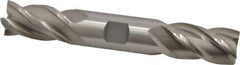 Interstate - 1", 1-7/8" LOC, 1" Shank Diam, 6-3/8" OAL, 4 Flute, Cobalt Square End Mill - Double End, Uncoated, Spiral Flute, Centercutting, Right Hand Cut, Right Hand Flute - Eagle Tool & Supply
