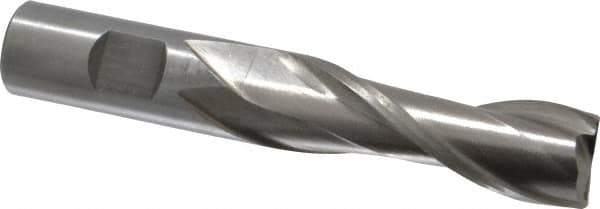 Interstate - 3/4", 2-1/4" LOC, 3/4" Shank Diam, 4-1/2" OAL, 2 Flute, Cobalt Square End Mill - Single End, Uncoated, Spiral Flute, Centercutting, Right Hand Cut, Right Hand Flute - Eagle Tool & Supply