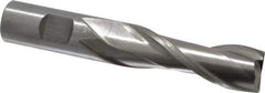Interstate - 3/4", 2-1/4" LOC, 3/4" Shank Diam, 4-1/2" OAL, 2 Flute, Cobalt Square End Mill - Single End, Uncoated, Spiral Flute, Centercutting, Right Hand Cut, Right Hand Flute - Eagle Tool & Supply