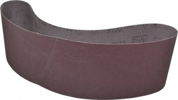 3M - 6" Wide x 48" OAL, 120 Grit, Aluminum Oxide Abrasive Belt - Aluminum Oxide, Fine, Coated, X Weighted Cloth Backing, Series 241D - Eagle Tool & Supply